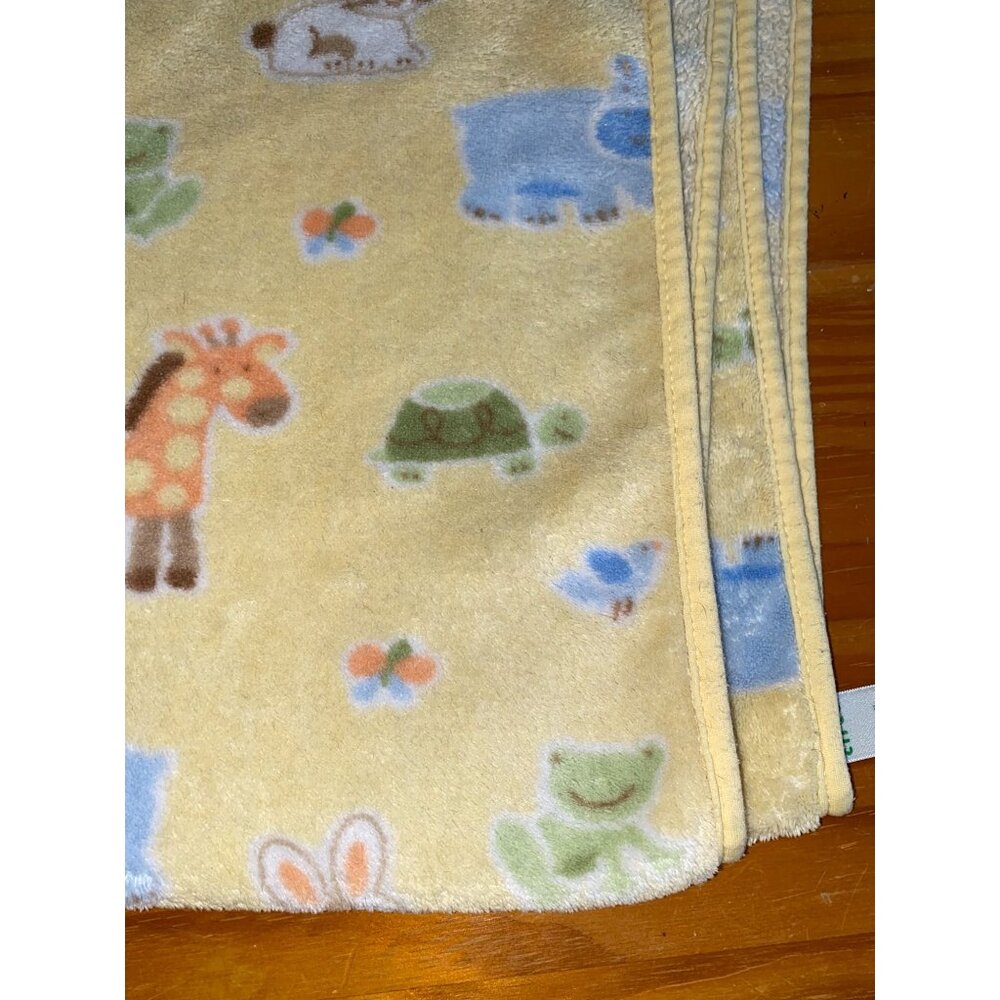 Circo Yellow Baby Blanket Giraffe Monkey Alligator Hippo Turtle Target 30" X 40"